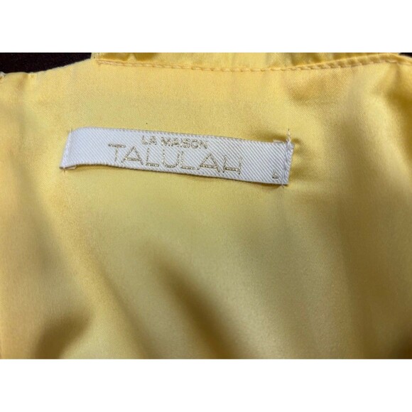La Maison TALULAH Radiance Gathered Belted Midi Dress L Butter Yellow Sweetheart - Picture 6 of 9